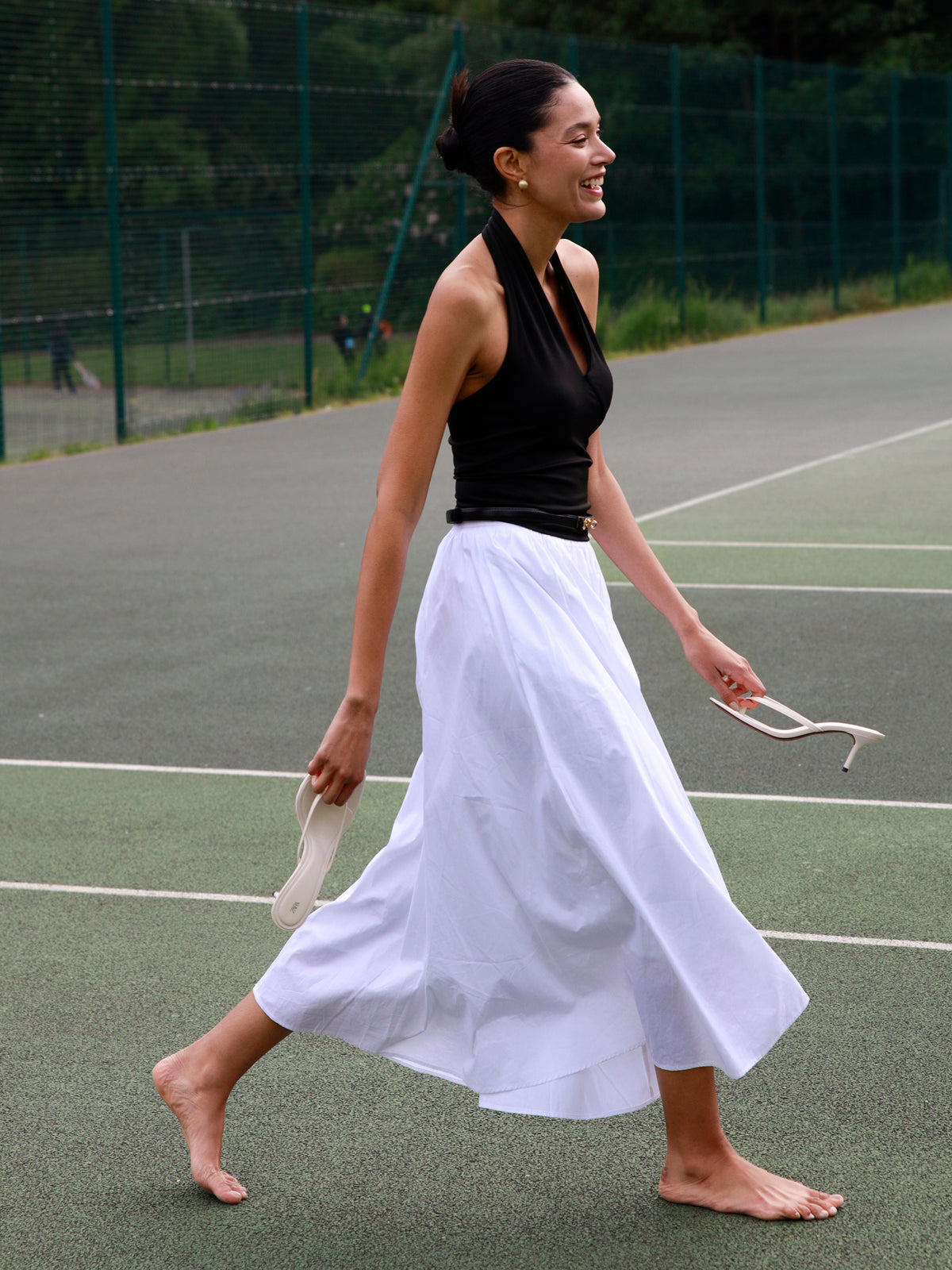 Maxi Skirt – Linen Cotton Pleated Long Skirt | Women's Skirt