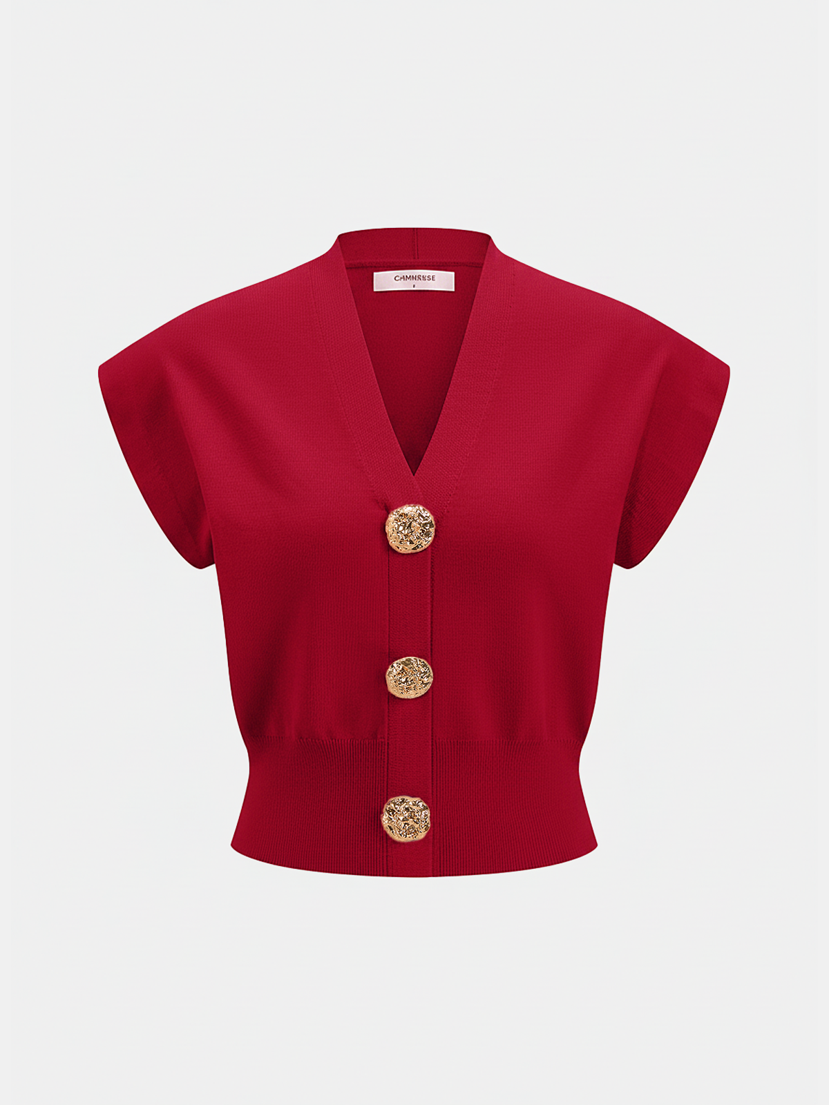 Knit Top Women – V-Neck Cap Sleeve Fitted Top | Tops for Women