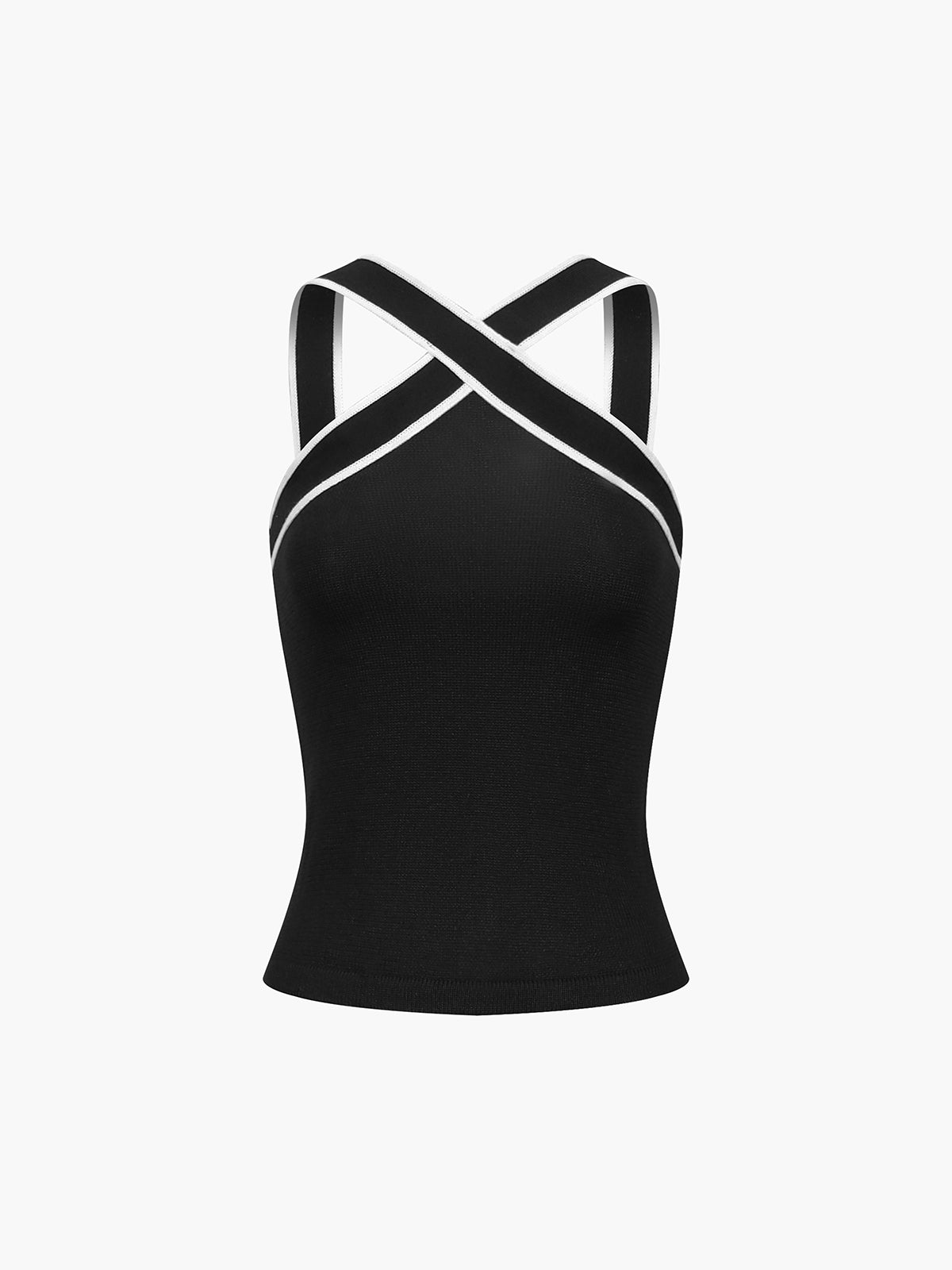 Knit Top Women – Contrast Trim Strap Tank | Tank Tops for Women