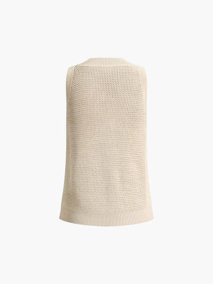 Tank Tops for Women – Knit Hollow Solid Crochet Top