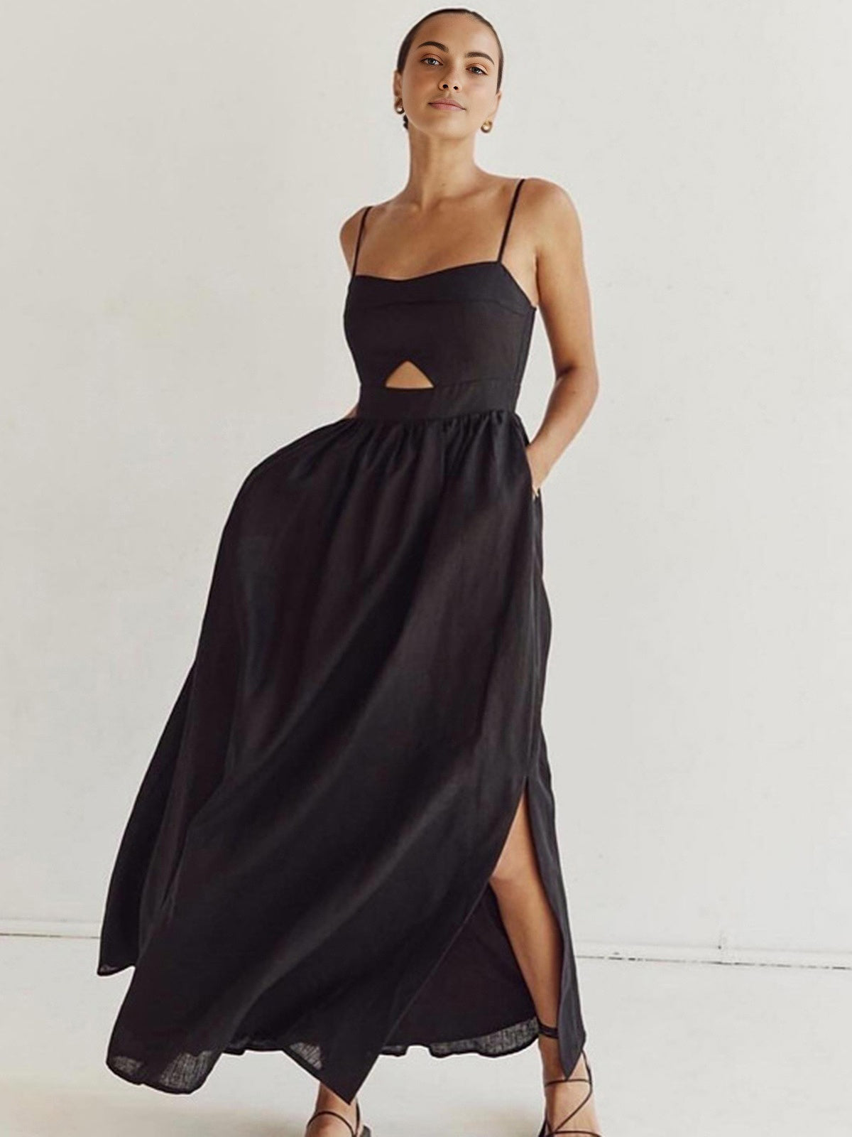 Maxi Dress – Cotton Sleeveless Summer Dress with Pockets | Long Dresses for Women