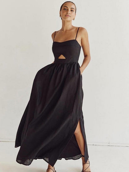Maxi Dress – Cotton Sleeveless Summer Dress with Pockets | Long Dresses for Women