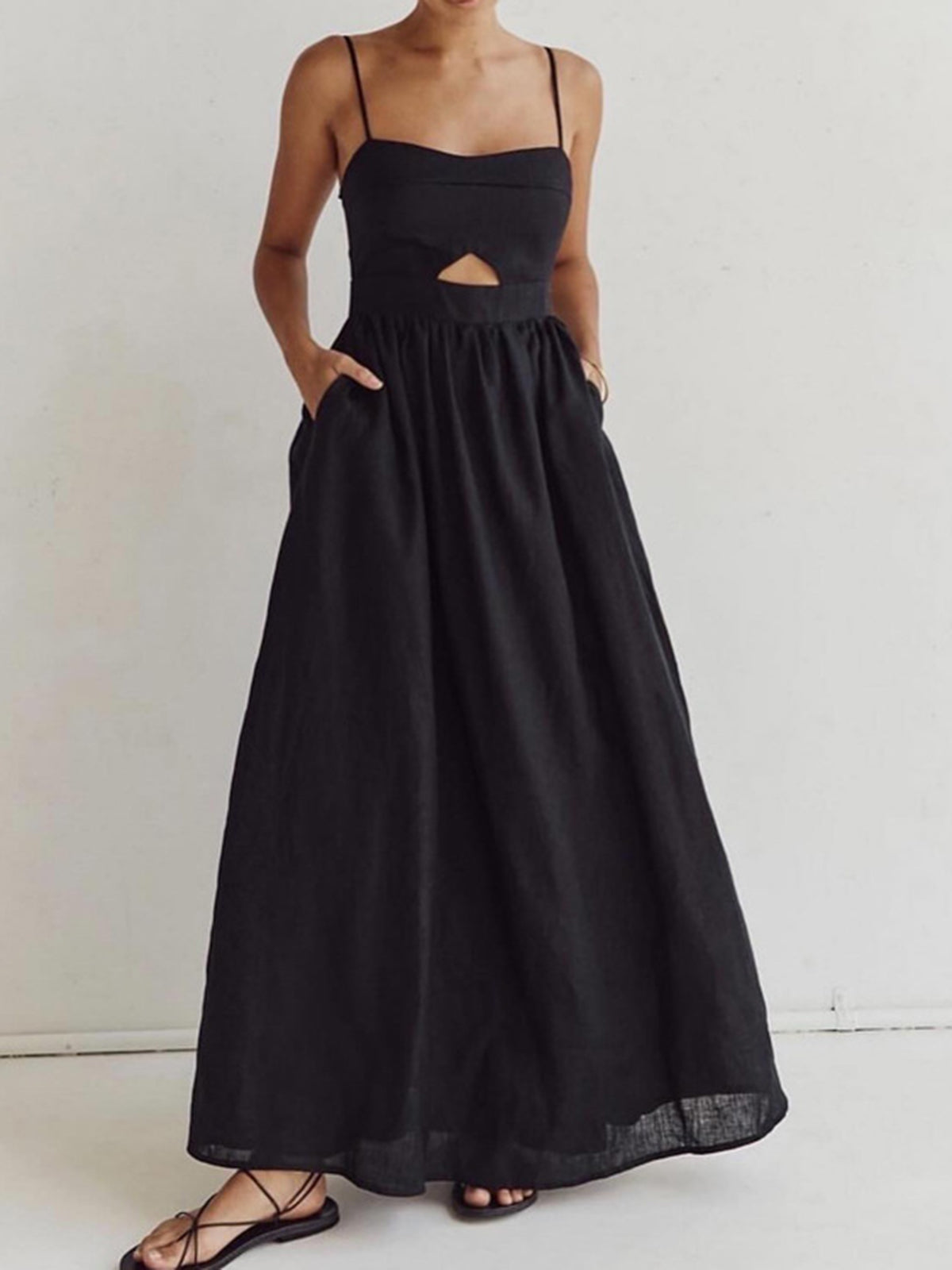 Maxi Dress – Cotton Sleeveless Summer Dress with Pockets | Long Dresses for Women