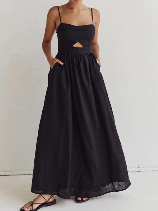 Maxi Dress – Cotton Sleeveless Summer Dress with Pockets | Long Dresses for Women
