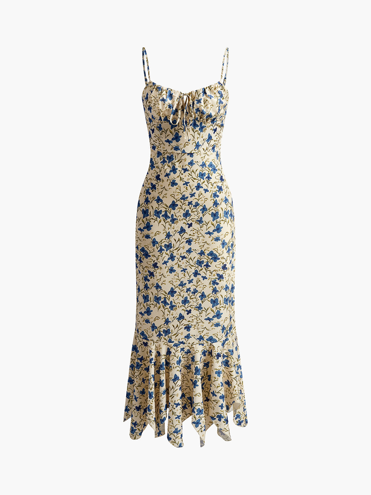 Floral Maxi Dress – Knotted Irregular Hem Long Dress | Summer Dresses for Women