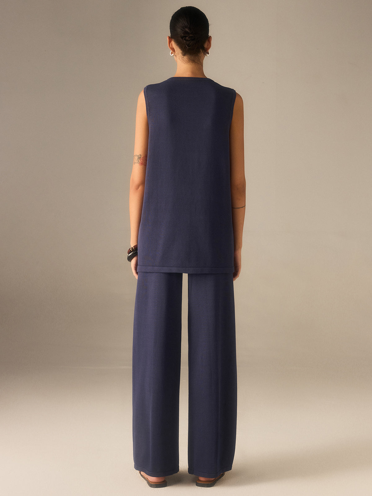 Two Piece Sets Women – Golden Button Knit Vest & Pants | Matching Set