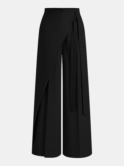 Wide Leg Pants Women – Asymmetric Wrap Palazzo Trousers | Women's Pants
