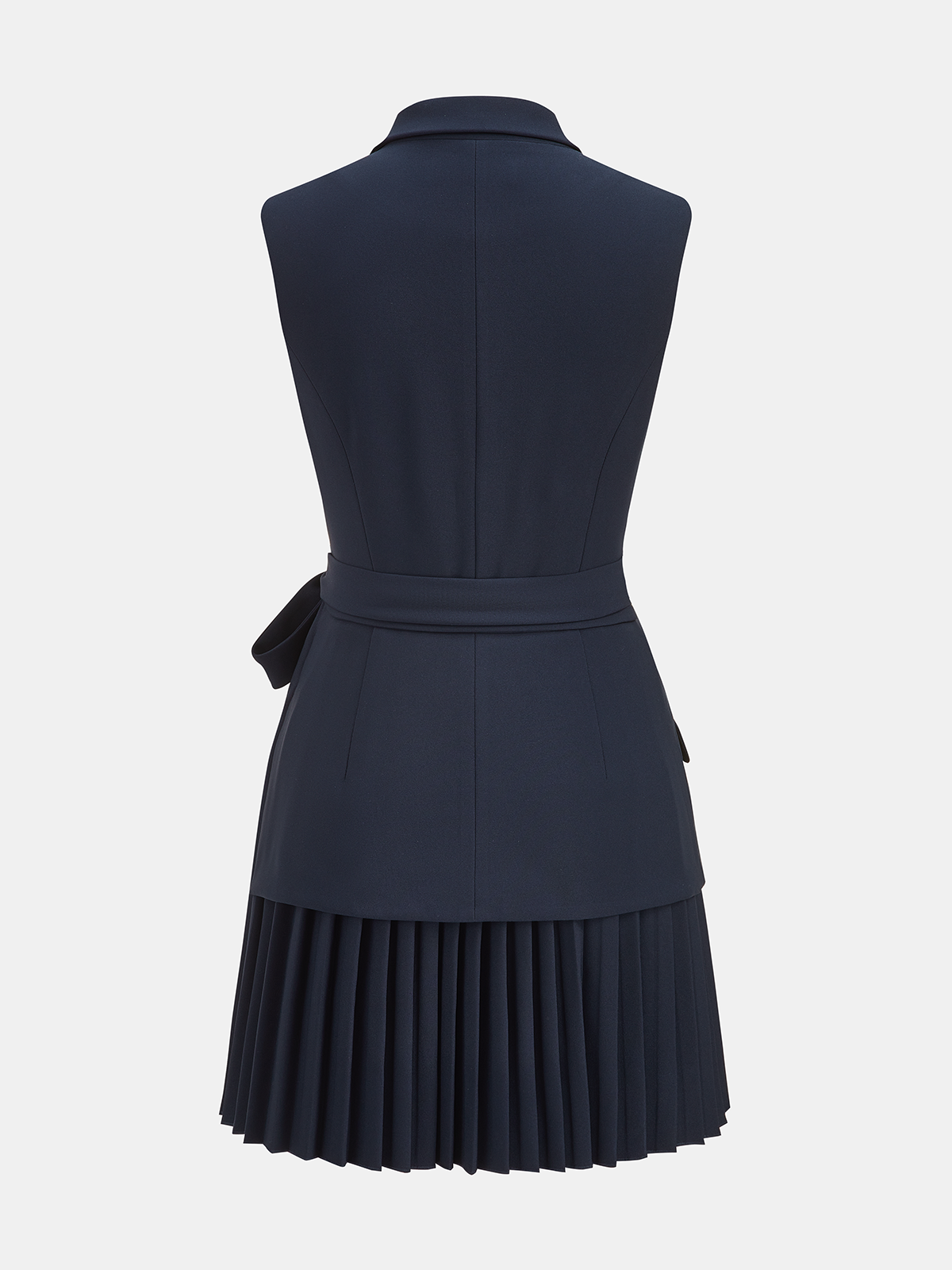 Midi Dress Women – Belted Pleated Sleeveless Blazer Dress | Summer Dresses