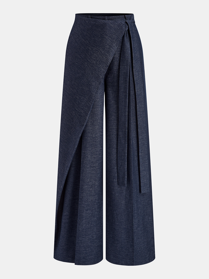 Wide Leg Pants Women – Asymmetric Wrap Palazzo Trousers | Women's Pants