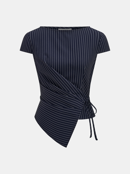 Two Piece Sets Women – Pinstripe Wrap Top & Wide Leg Pants | Matching Set