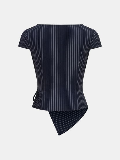Two Piece Sets Women – Pinstripe Wrap Top & Wide Leg Pants | Matching Set