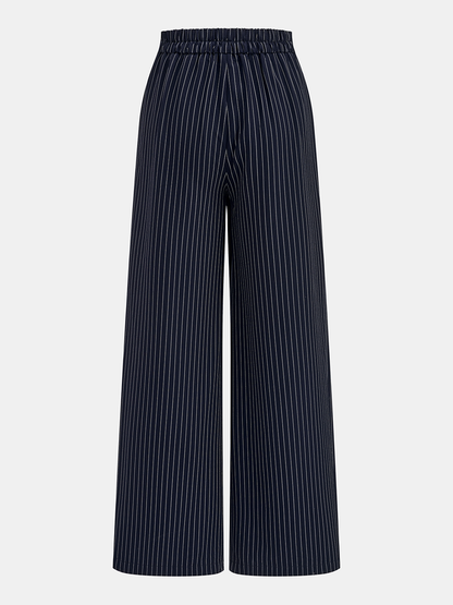 Two Piece Sets Women – Pinstripe Wrap Top & Wide Leg Pants | Matching Set