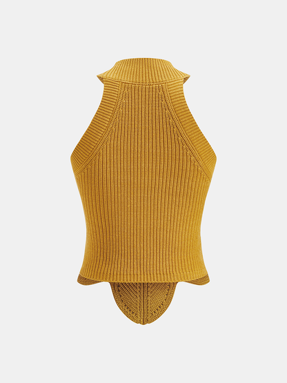 Knit Halter Top – Sleeveless Hollow Out Crochet Top | Tank Tops for Women