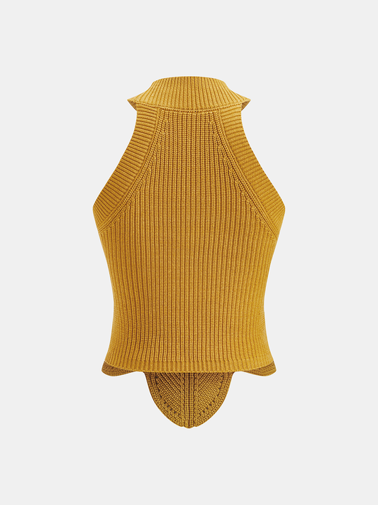 Knit Halter Top – Sleeveless Hollow Out Crochet Top | Tank Tops for Women