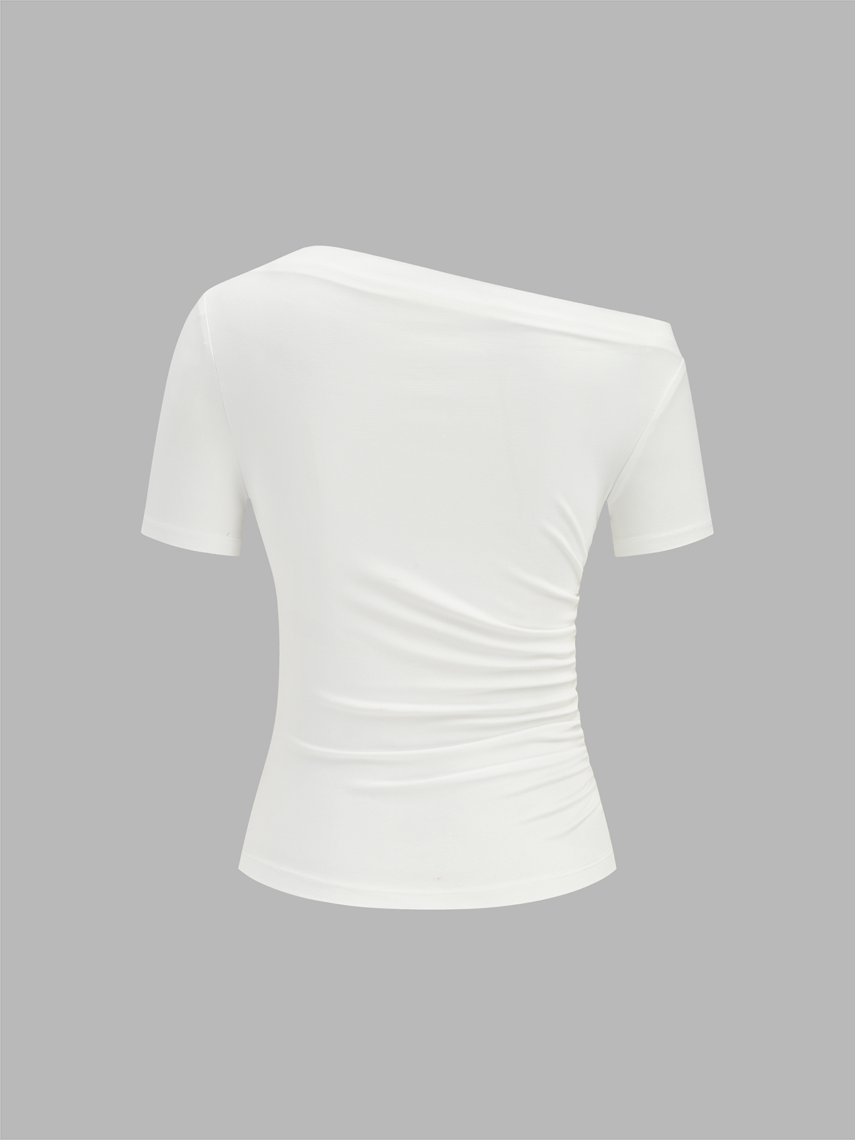 Crop Top Women – Ruched Off Shoulder Short Sleeve Top