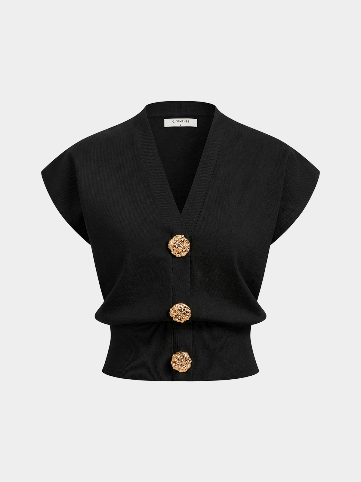 Knit Top Women – V-Neck Cap Sleeve Fitted Top | Tops for Women