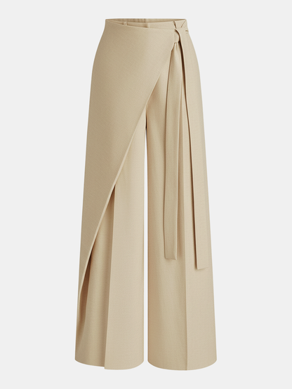Wide Leg Pants Women – Asymmetric Wrap Palazzo Trousers | Women's Pants