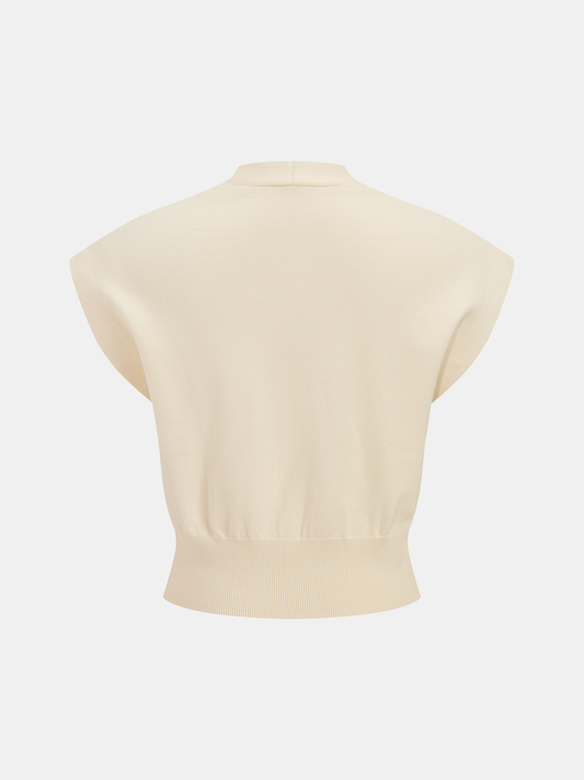 Knit Top Women – V-Neck Cap Sleeve Fitted Top | Tops for Women