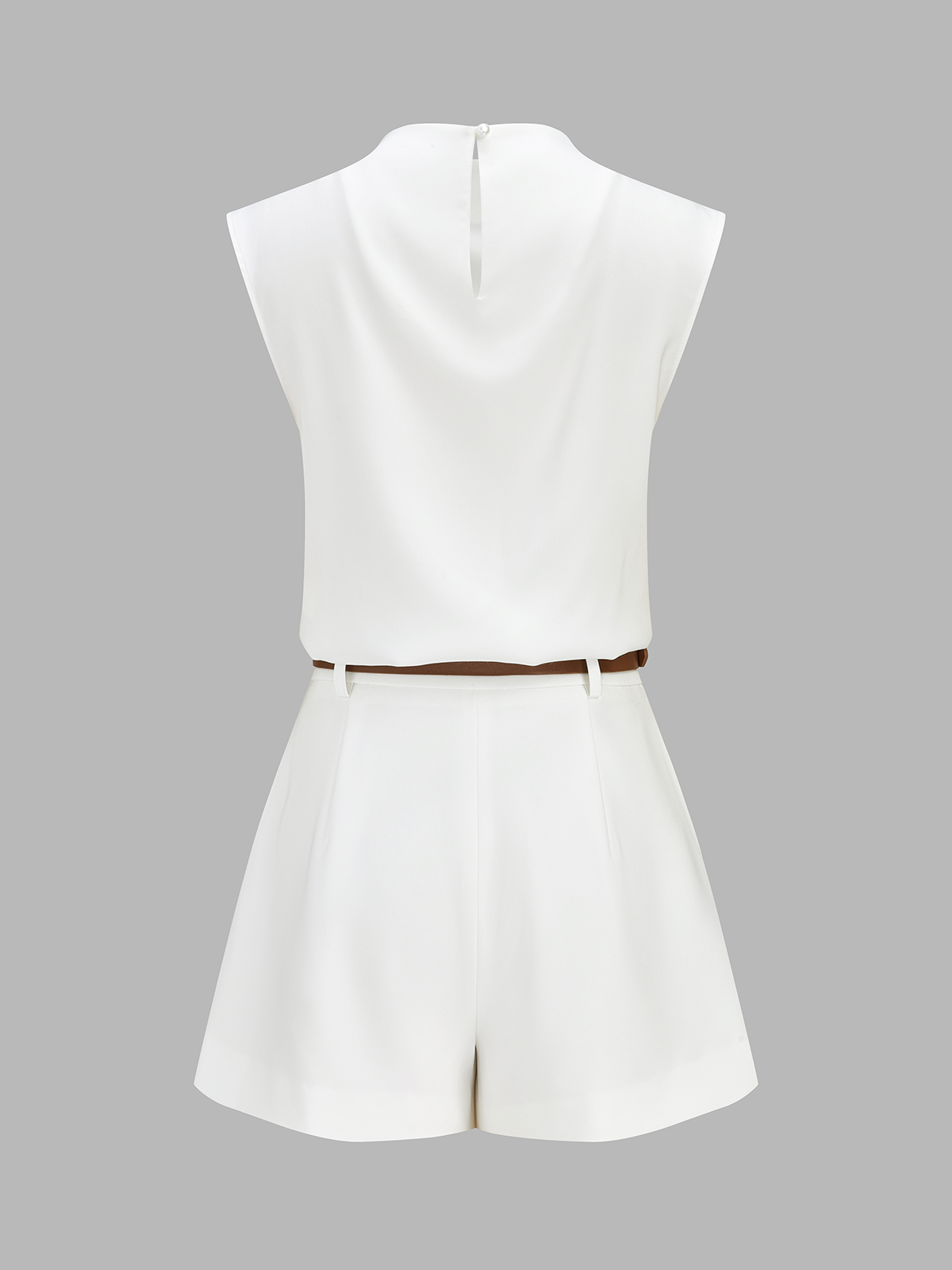 Shorts Sets Women – Draped Sleeveless Top & Belted Shorts | Two Piece Set