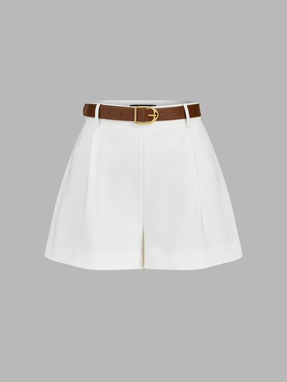 Shorts Sets Women – Draped Sleeveless Top & Belted Shorts | Two Piece Set
