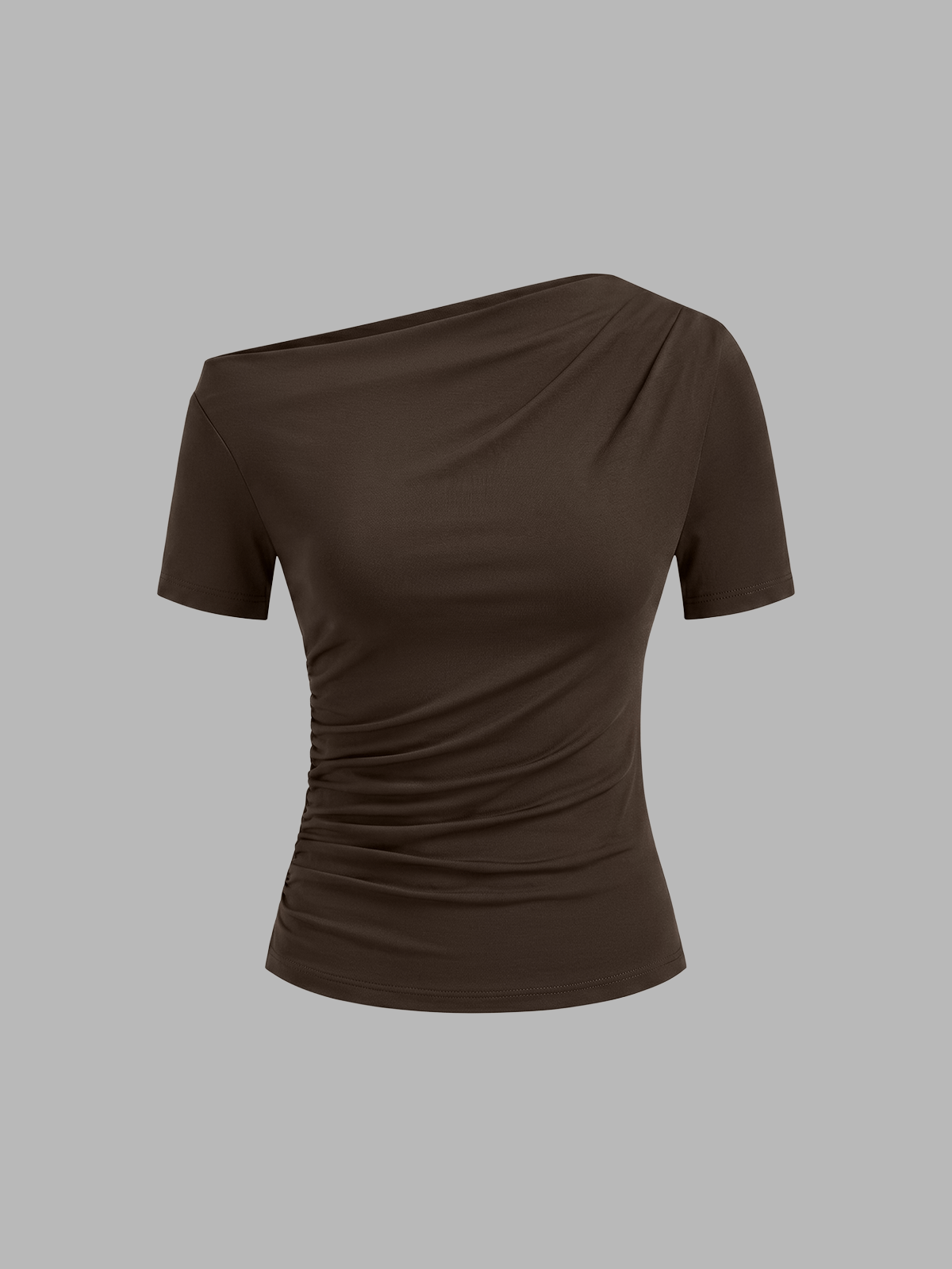 Crop Top Women – Ruched Off Shoulder Short Sleeve Top