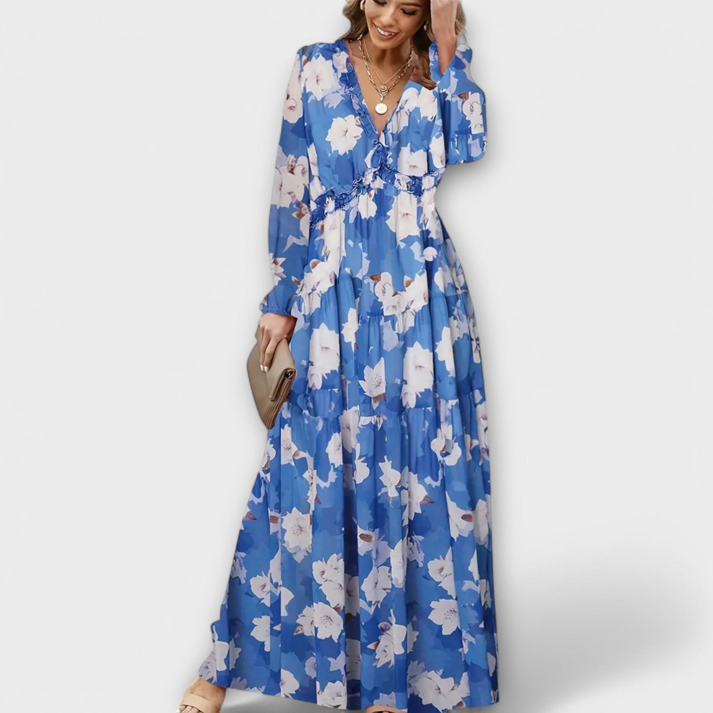 Floral Maxi Dress | Maxi Dresses for Women - Long Sleeve Dress
