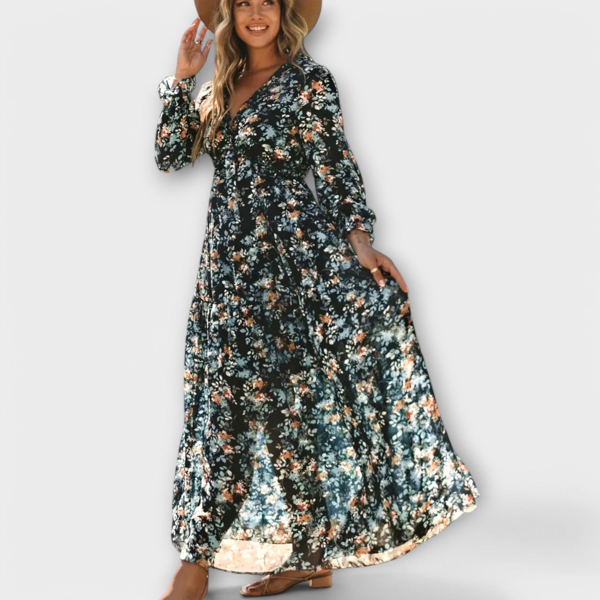 Floral Maxi Dress | Maxi Dresses for Women - Long Sleeve Dress