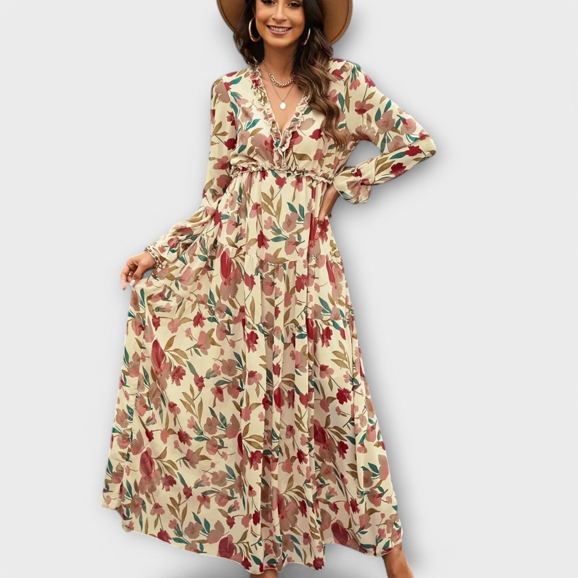 Floral Maxi Dress | Maxi Dresses for Women - Long Sleeve Dress