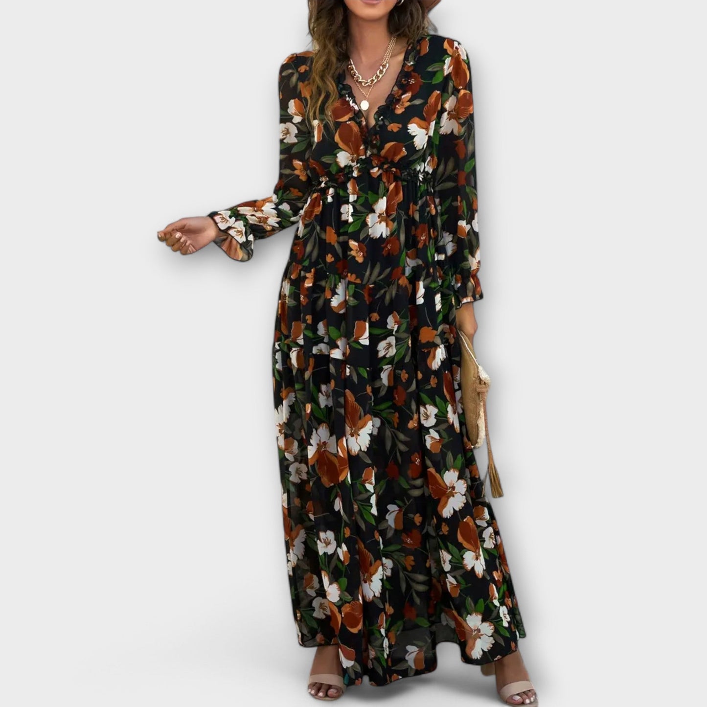 Floral Maxi Dress | Maxi Dresses for Women - Long Sleeve Dress