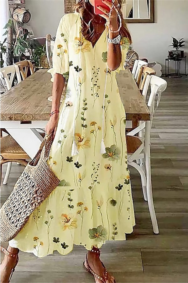 Floral Maxi Dress | Long Sleeve Dress - Maxi Dresses for Women