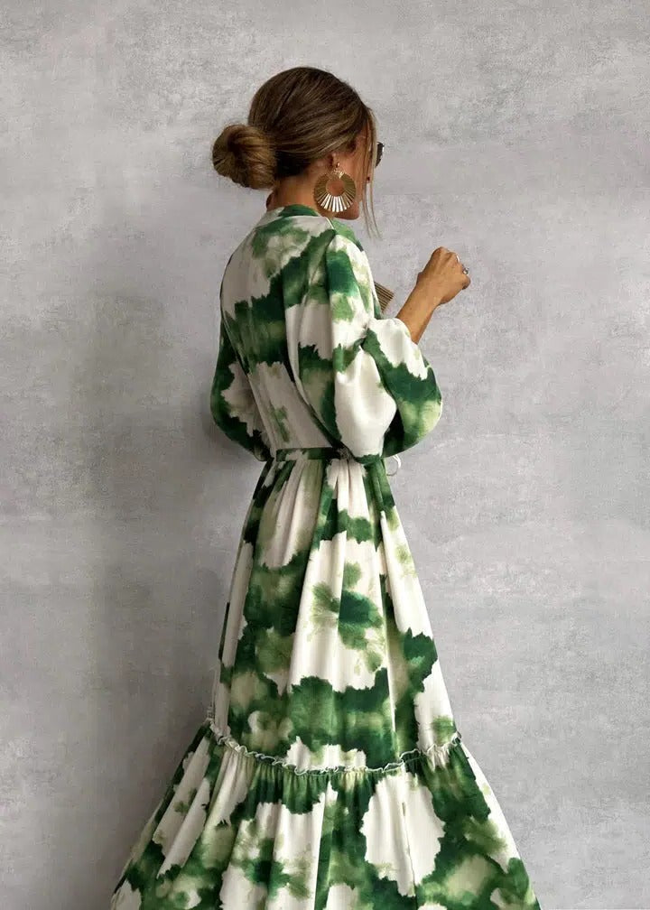 Long Sleeve Maxi Dress | Tie Dye Dress - Maxi Dresses for Women