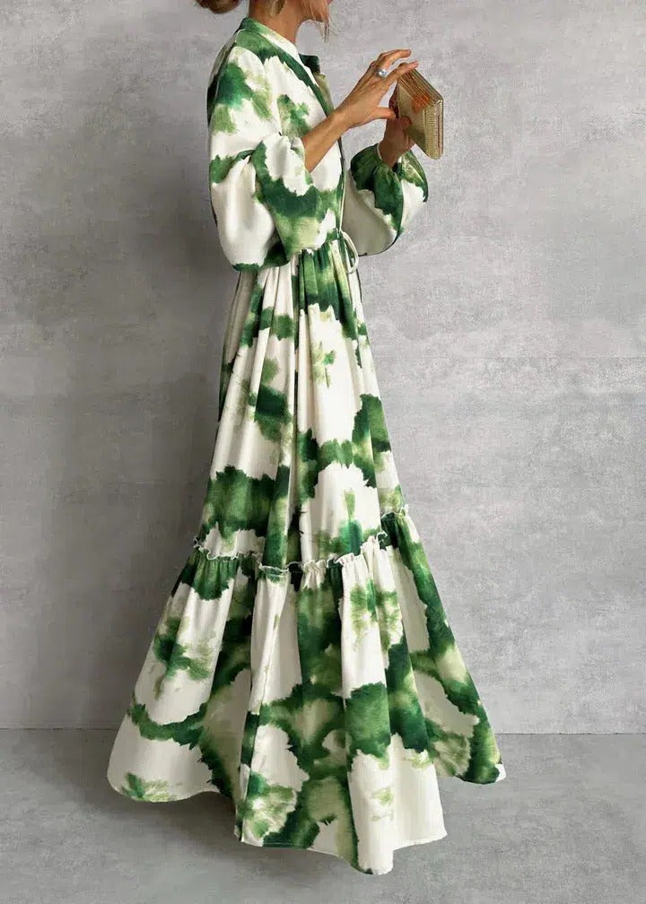 Long Sleeve Maxi Dress | Tie Dye Dress - Maxi Dresses for Women