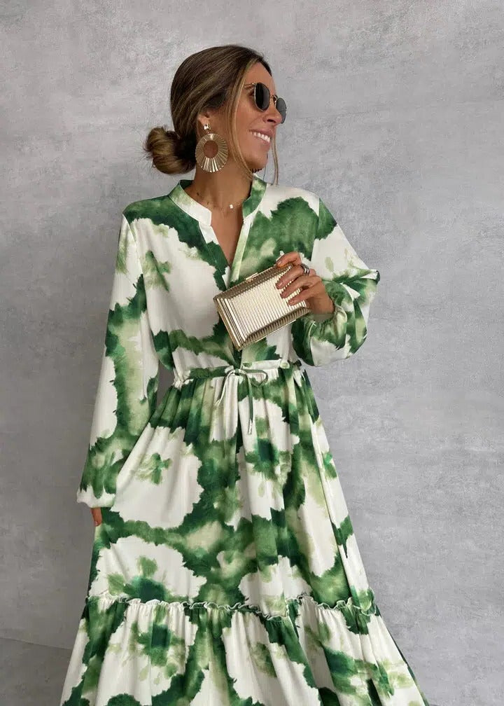 Long Sleeve Maxi Dress | Tie Dye Dress - Maxi Dresses for Women