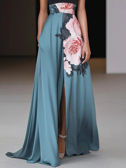 Floral Maxi Dress | Halterneck Dress - Maxi Dresses for Women