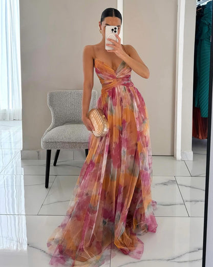Floral Spaghetti Strap Maxi Dress