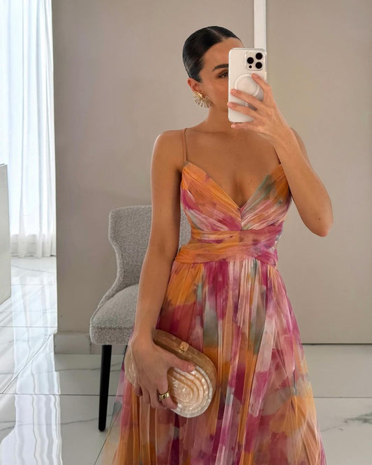 Floral Spaghetti Strap Maxi Dress