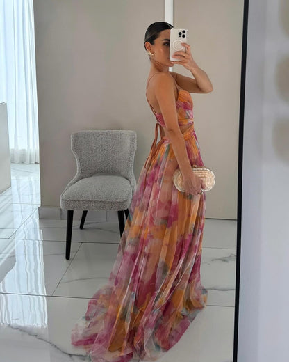 Floral Spaghetti Strap Maxi Dress