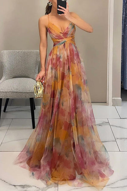 Floral Spaghetti Strap Maxi Dress